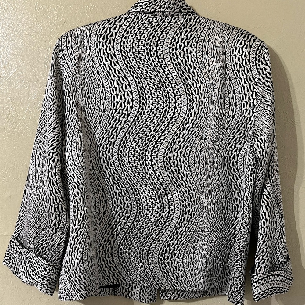 Caroline Rose Silver Chain Printed Dress Jackets size medium - Picture 2 of 7